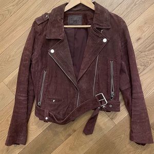 100% leather BlankNYC MOTO jacket in cranberry shade -perfect condition.